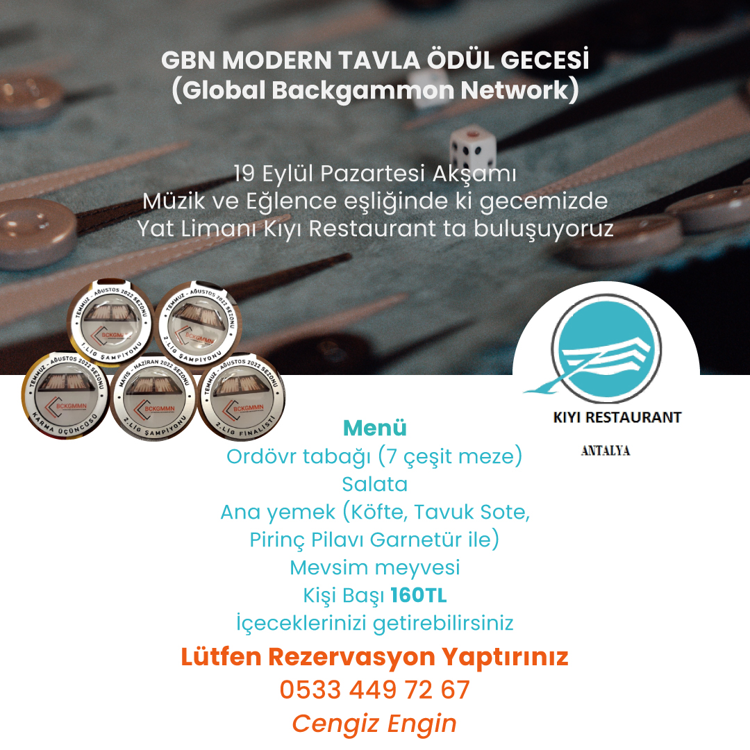 GBN Modern Tavla Ödül Gecesi